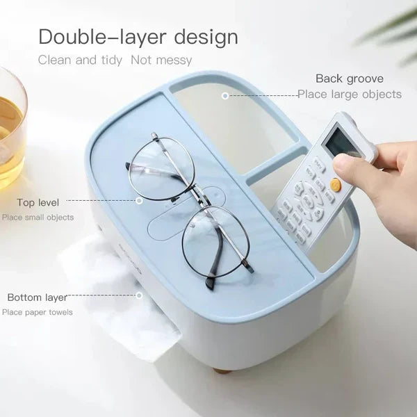 Multifunctional Tissue Box  (With Remote Mobile Glasses And Pen Holder)
