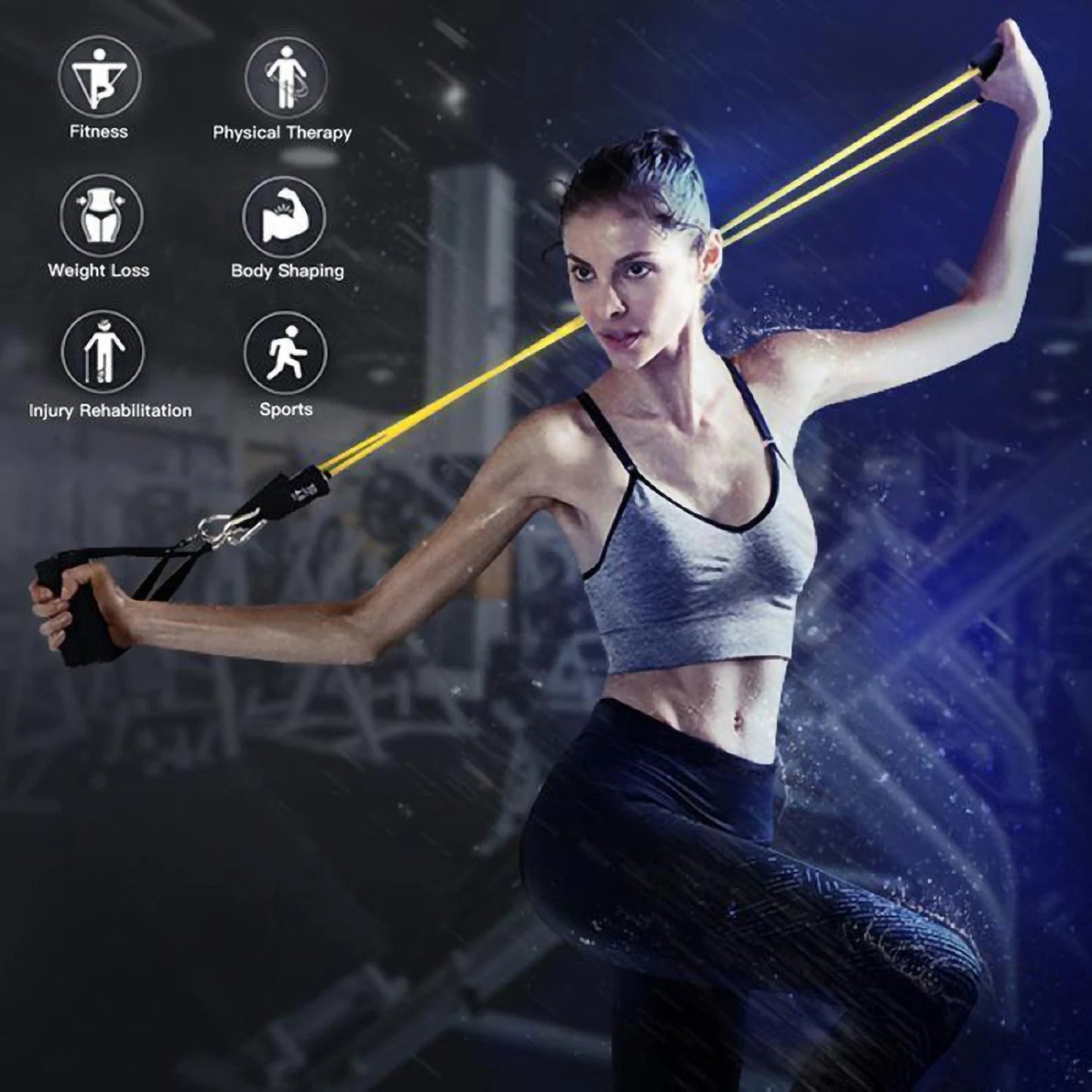 11Pcs Fitness Resistance Bands Set