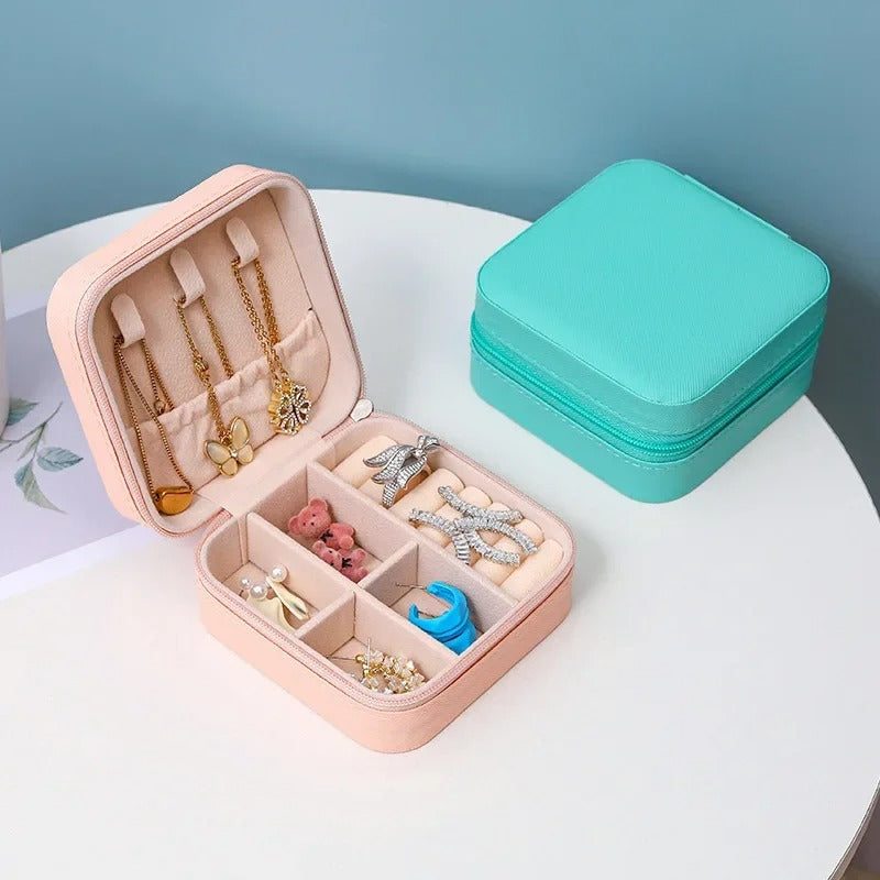 Mini leather jewelry box