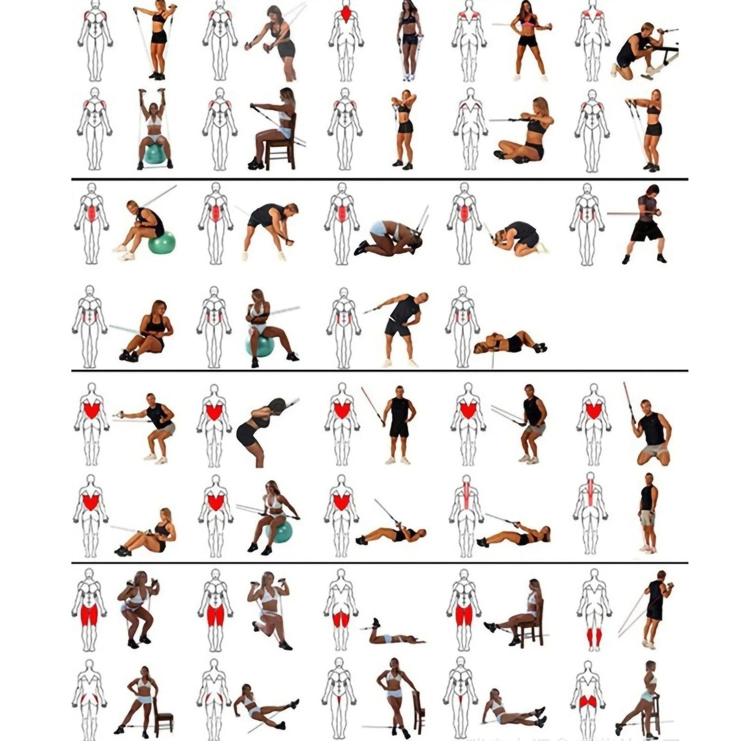 11Pcs Fitness Resistance Bands Set