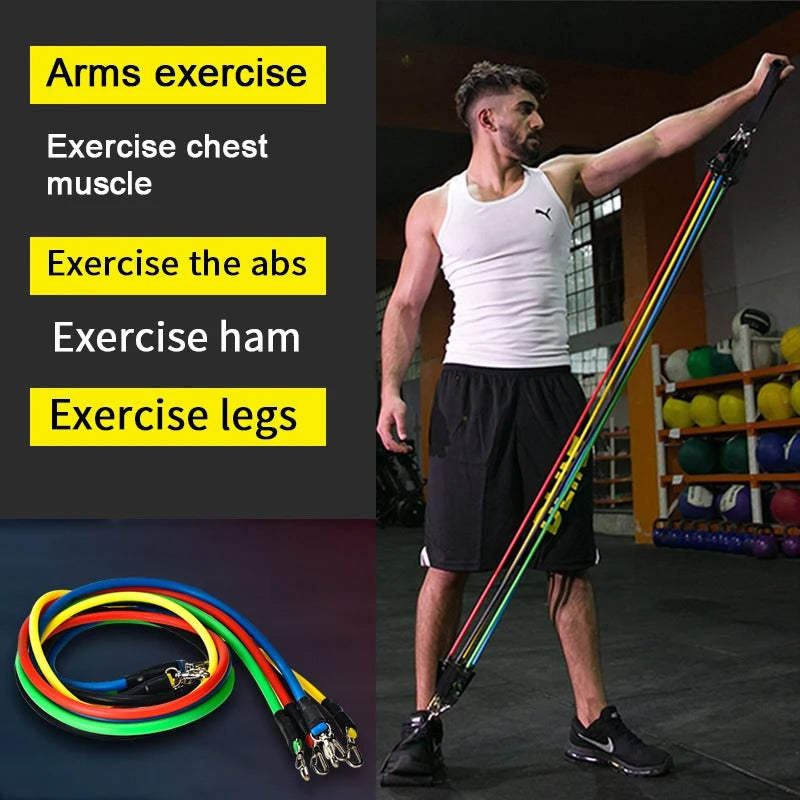 11Pcs Fitness Resistance Bands Set