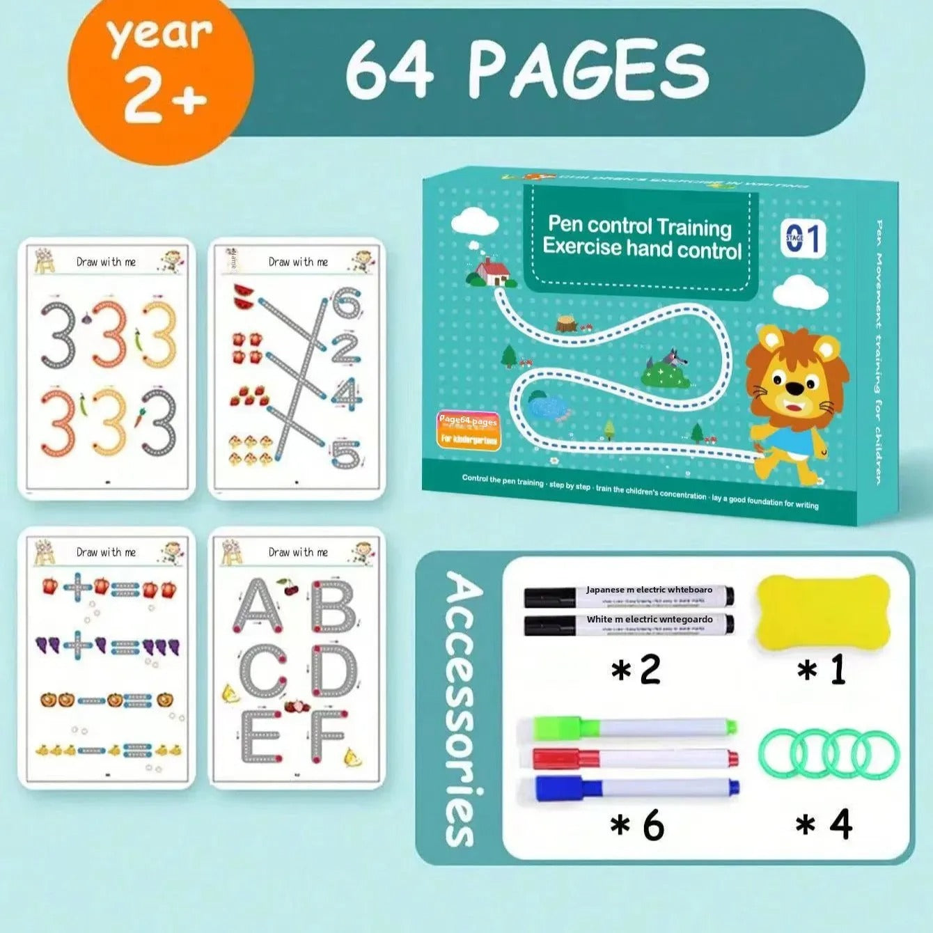 64 pages Reusable Tracing Workbook Set
