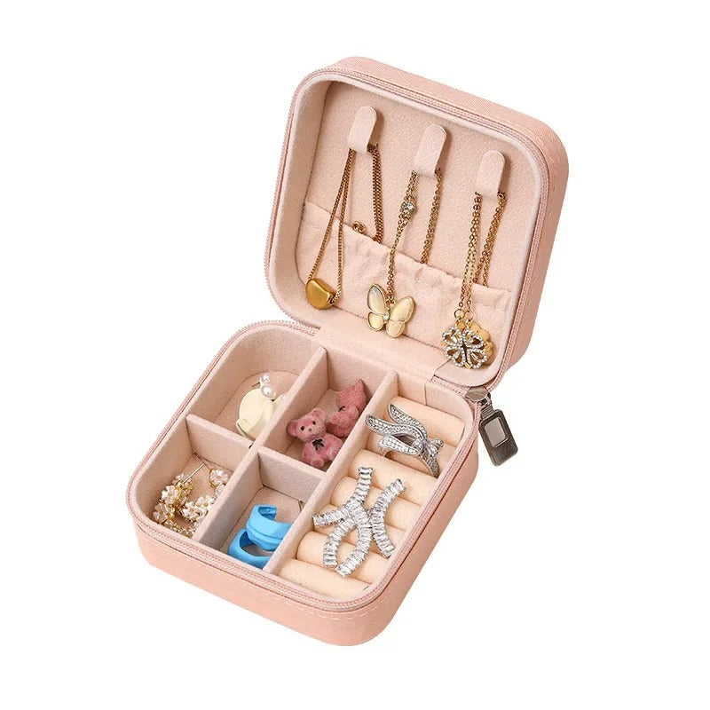 Mini leather jewelry box